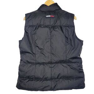 Tommy Hilfiger Women's Down & Feather Logo Black Puffer Vest Size Large